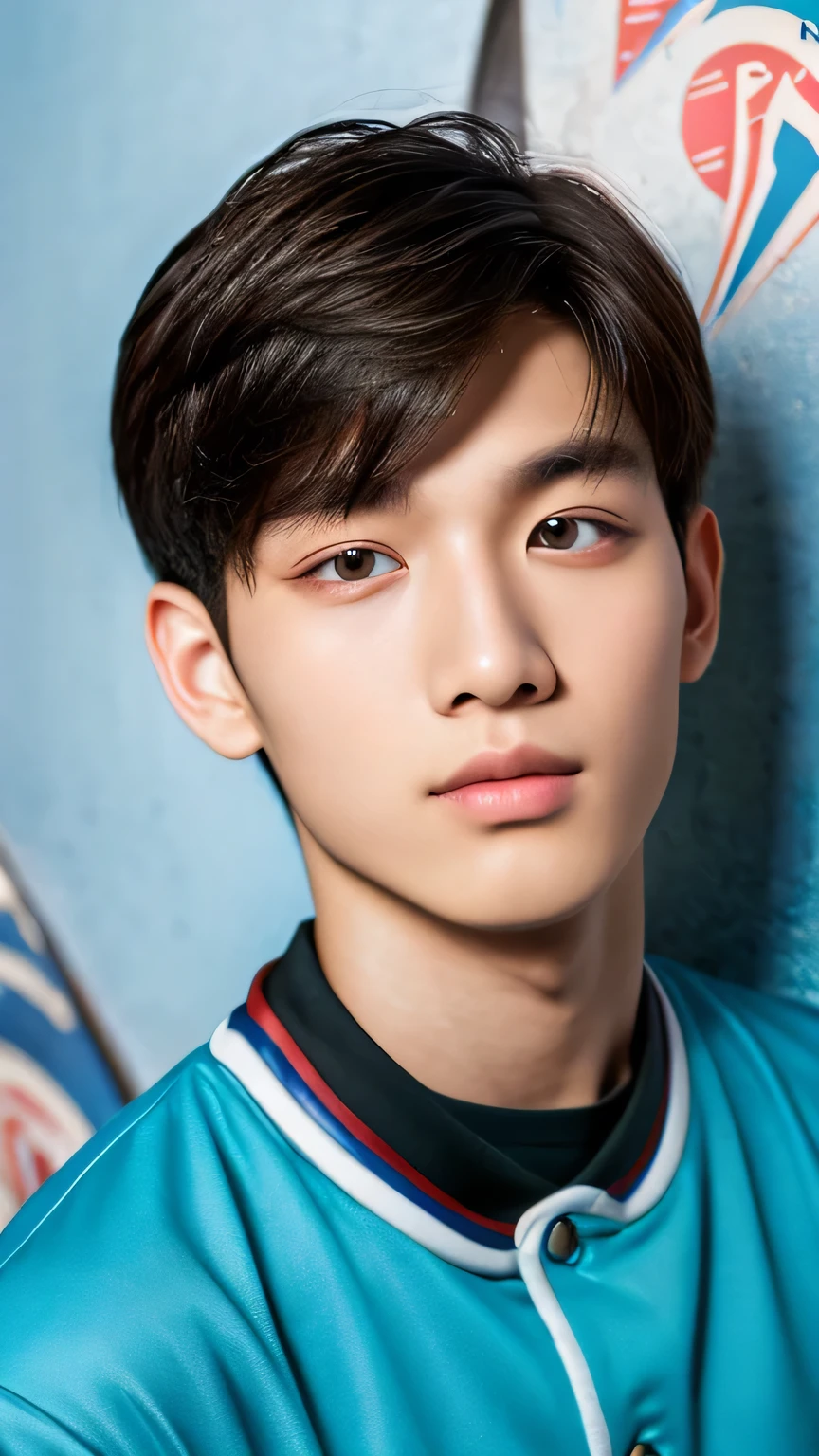 Highest quality, masterpiece, Ultra-high resolution, (Realistic: 1.4), Original photo, wallpaper, Head Photo, skin, Simple Background, Iris, detailed, Selfie, 1 boy, 18-year-old, good looking, Wind,cookie