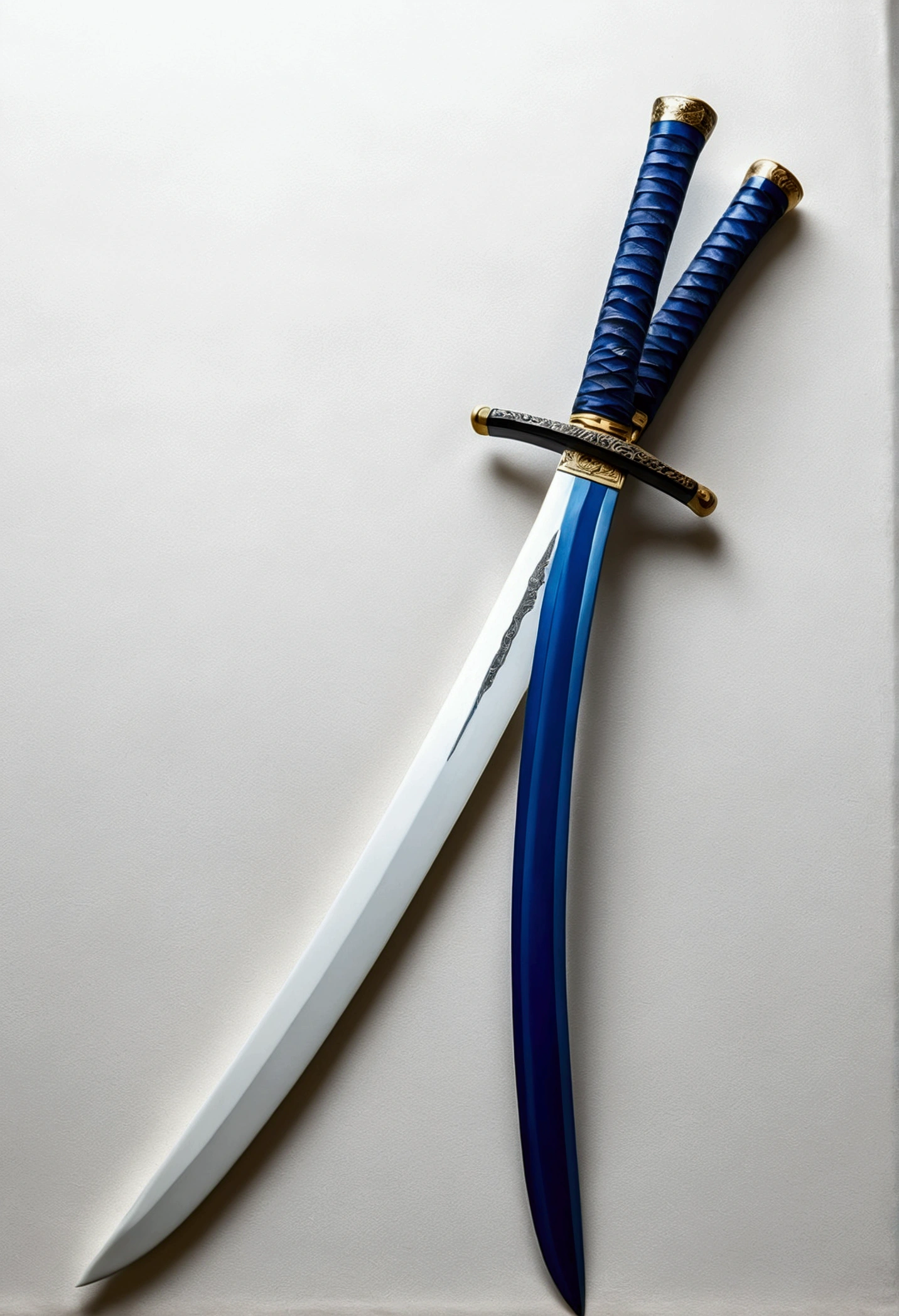 japanese sword ((blue and white color)) ((based in Nicaragua))