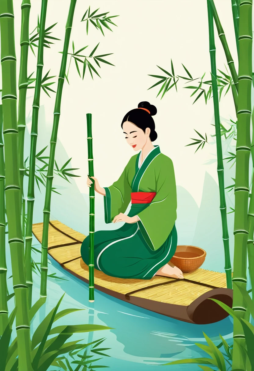 cover page, The Tale Bamboo-Cutter
, flat Design, vector illustrations, graphic illustration, detailed 2d illustration, flat illustration, digital illustration, digital artwork,