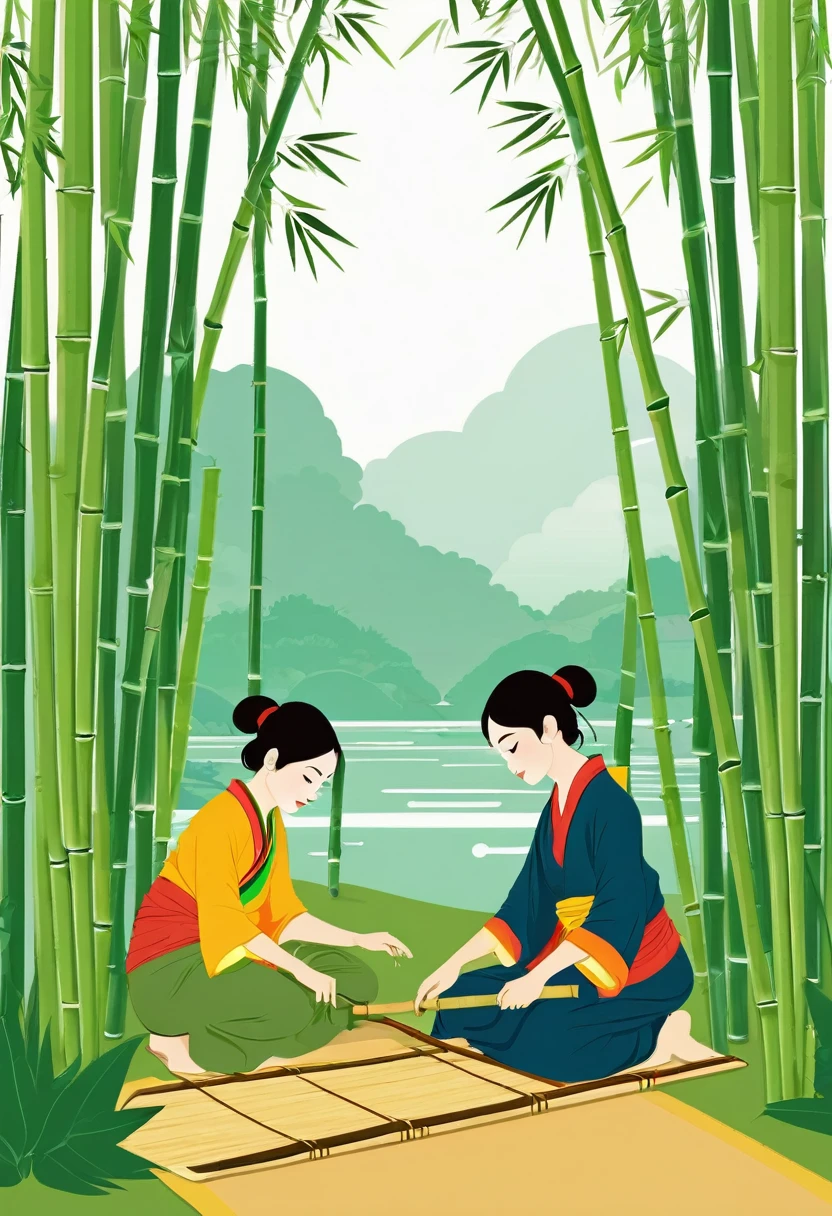 cover page, The Tale Bamboo-Cutter
, flat Design, vector illustrations, graphic illustration, detailed 2d illustration, flat illustration, digital illustration, digital artwork,