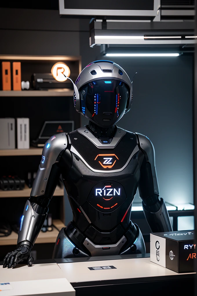 AI smart robot with ryzen writing