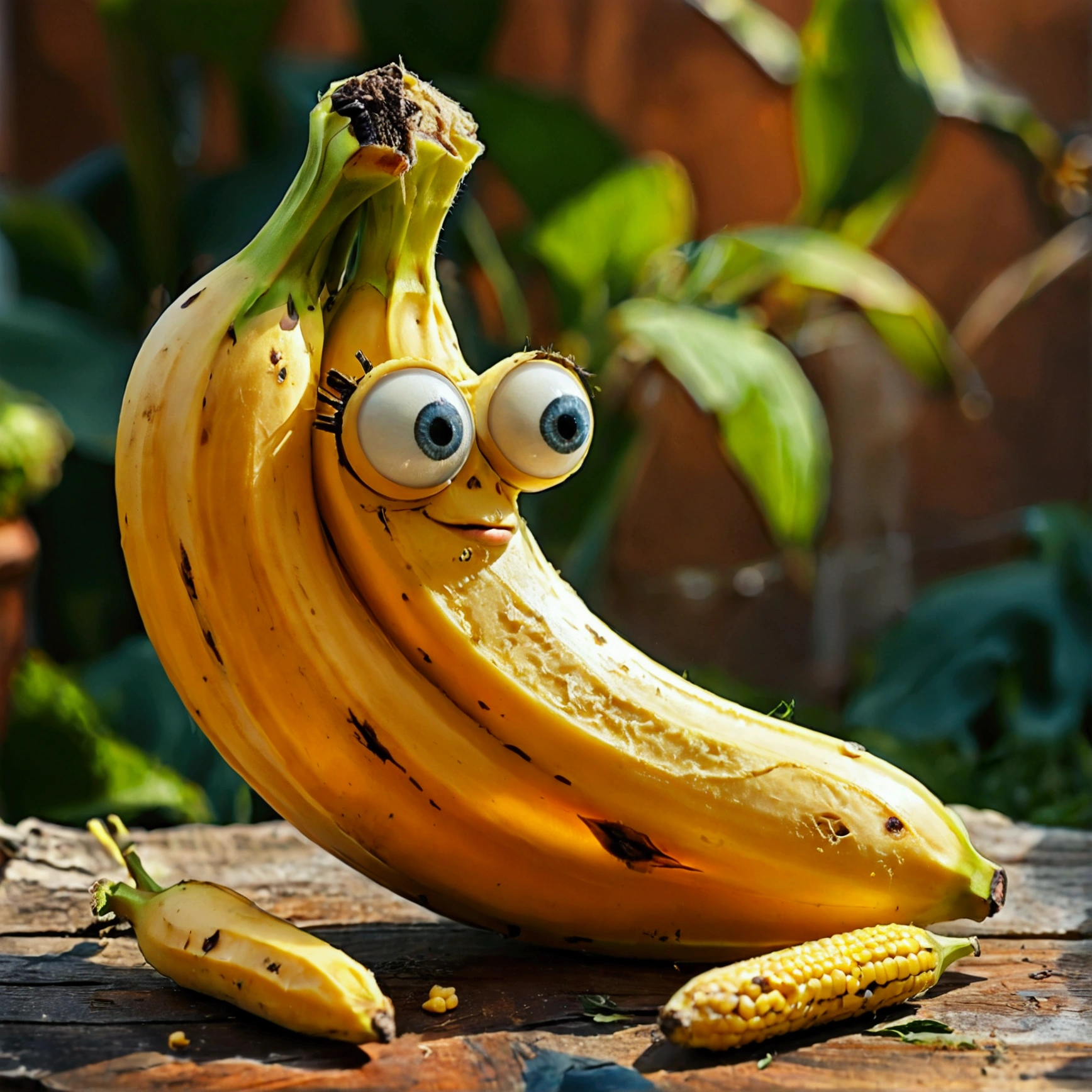 banana, [banana], [carrot], сольный banana с глазами, One, banana1, cartoon, アニメ, cartoon, banana with eyes, salted banana, One красивый мультяшный banana с глазами, one corn with eyes, кукуруза banana гриб и carrot друзья, brightness, Style Comics, vegetable balloons, beautiful  in the garden, balloons, plants, flowers, vegetable balls, balls, excellent HD quality, comics, cartoon, a high resolution, masterpiece, accuracy, accuracy, Best quality, in detail, high detail, high quality, very detailed, brightness, Style Comics, On the field, excellent HD quality, comics, cartoonВысокое разрешение, masterpiece, accuracy, accuracy, Best quality, in detail, high detail, high quality, Очень детально красивый banana

Очень детально, yellow, blue sky with cartoon clouds