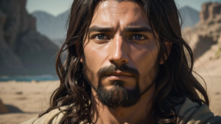 help me create an image of the face of Jesus in serenity