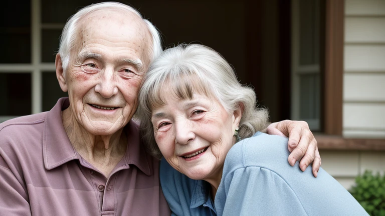 A happy elderly couple.