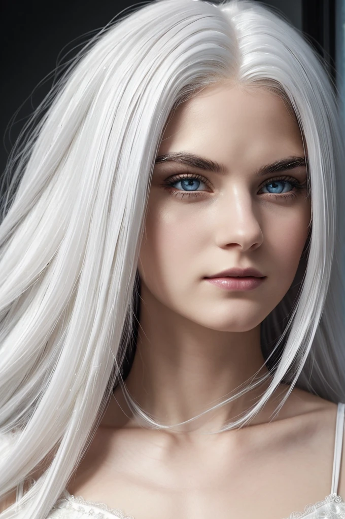 ((masterpiece, Best Quality))++, detailed lighting+,  Detailed hair+, hand detail+ ,1 girl, Miss, by the wide,   crimson eyes,  pretty eyes, young white hair,,(Beautiful white hair:1.5),(beautiful and delicate eyes),  High resolution+,glass tint, reflective eyes,   {{Angle}} , Highly detailed wallpaper, The original, air bangs，Extremely beautiful CG，black suit，Firefly，Galaxy，Shattered like a mirror