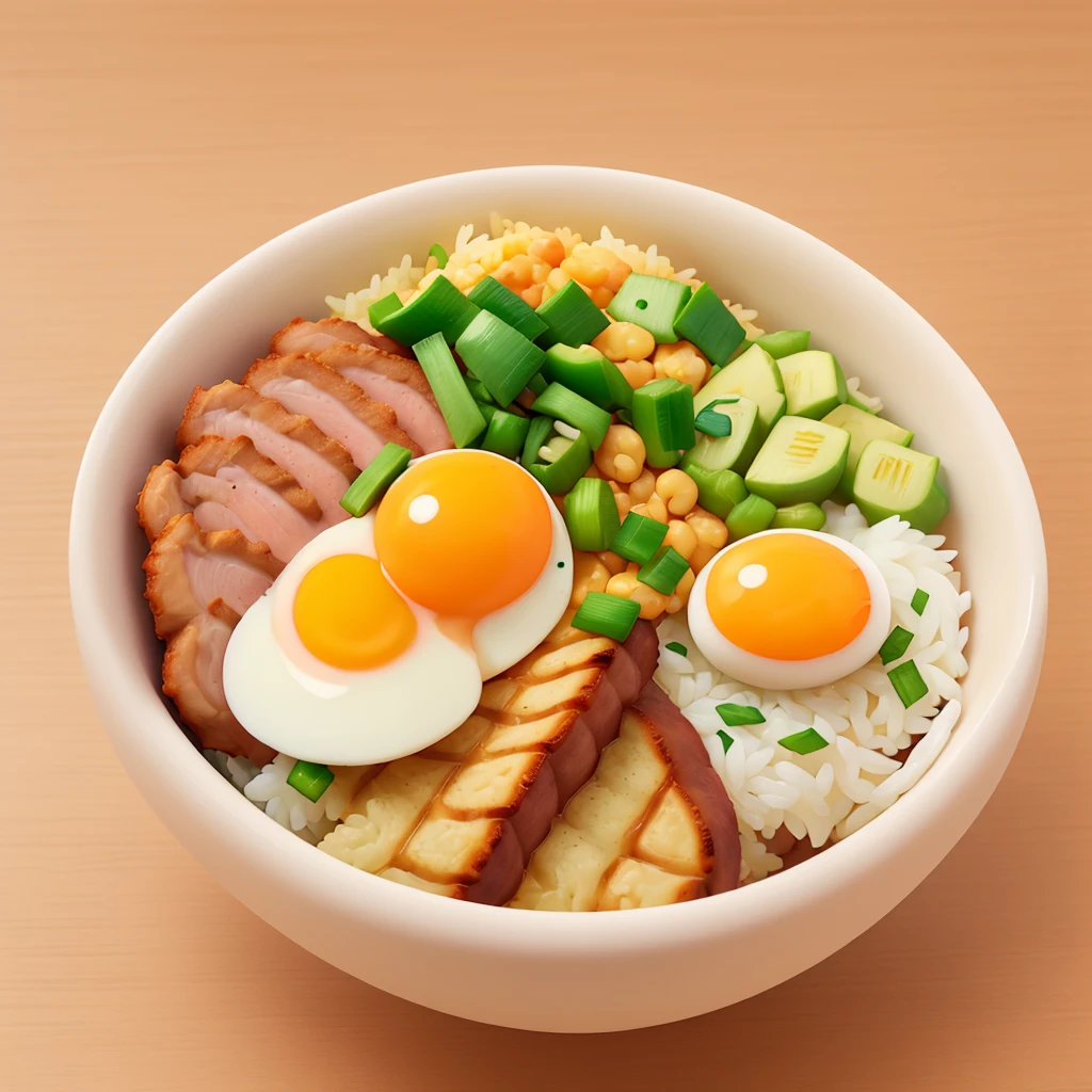 Egg and pork cutlet rice bowl　
