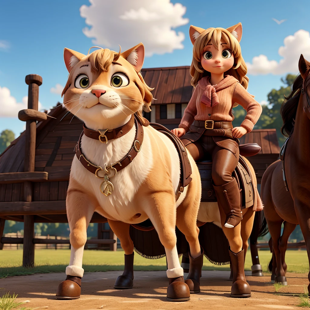 Puss in boots on a horse