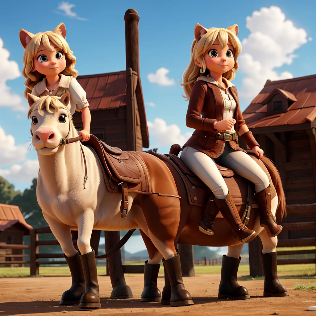 Puss in boots on a horse