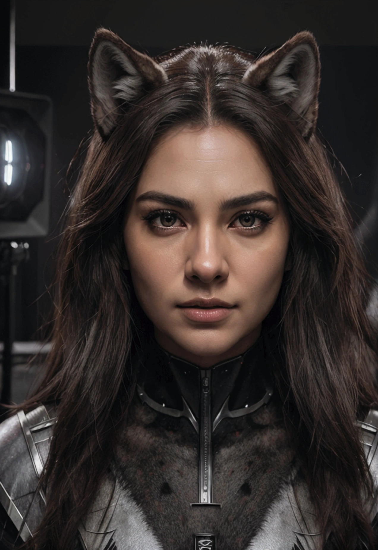 a wolf presenting news on television, photorealistic, studio lighting, hyper detailed, 8k, digital painting, cinematic lighting, dramatic lighting, cinematic composition, dynamic camera angle, gorgeous detailed fur, intense stare, focused expression, authoritative pose, detailed facial features, sharp clarity, vibrant colors, realistic textures, intricate details