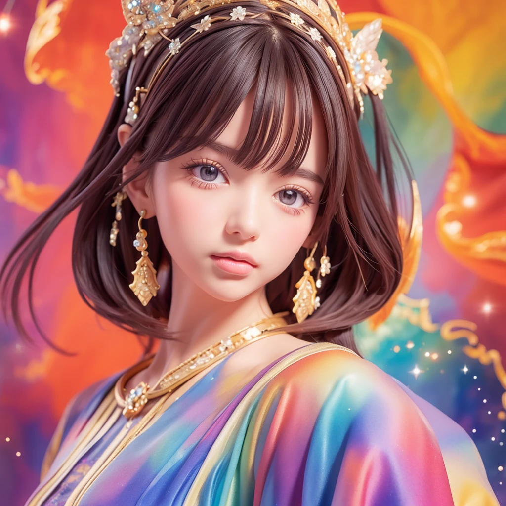 Portraiture (Strass) In space, Colors of the universe, Magnificent watercolor style, (Look to the side:1.1), Furry, (alone:1.1),