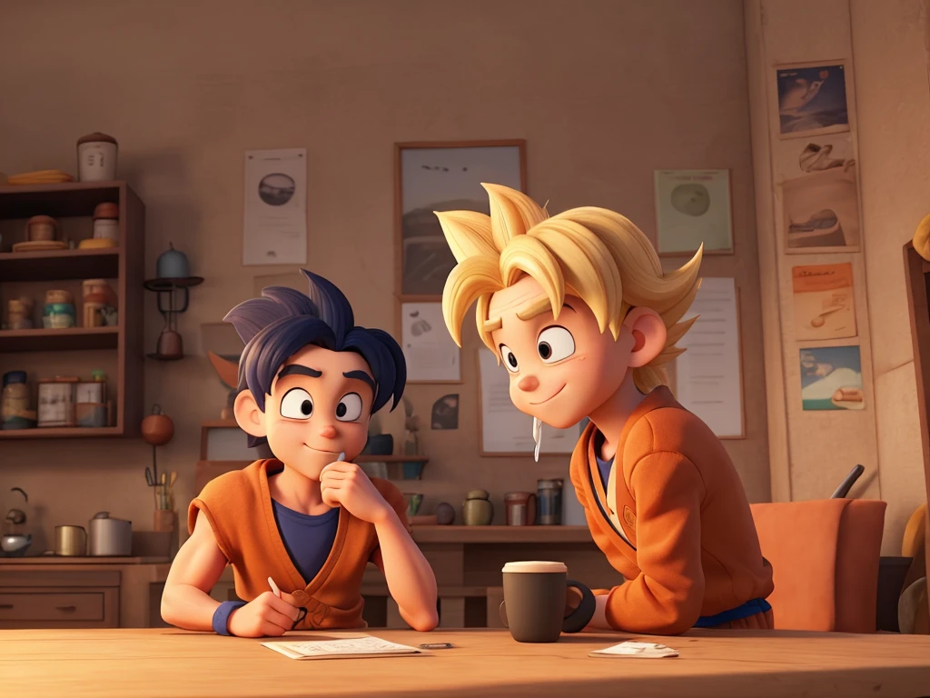 Goku drinking coffee 