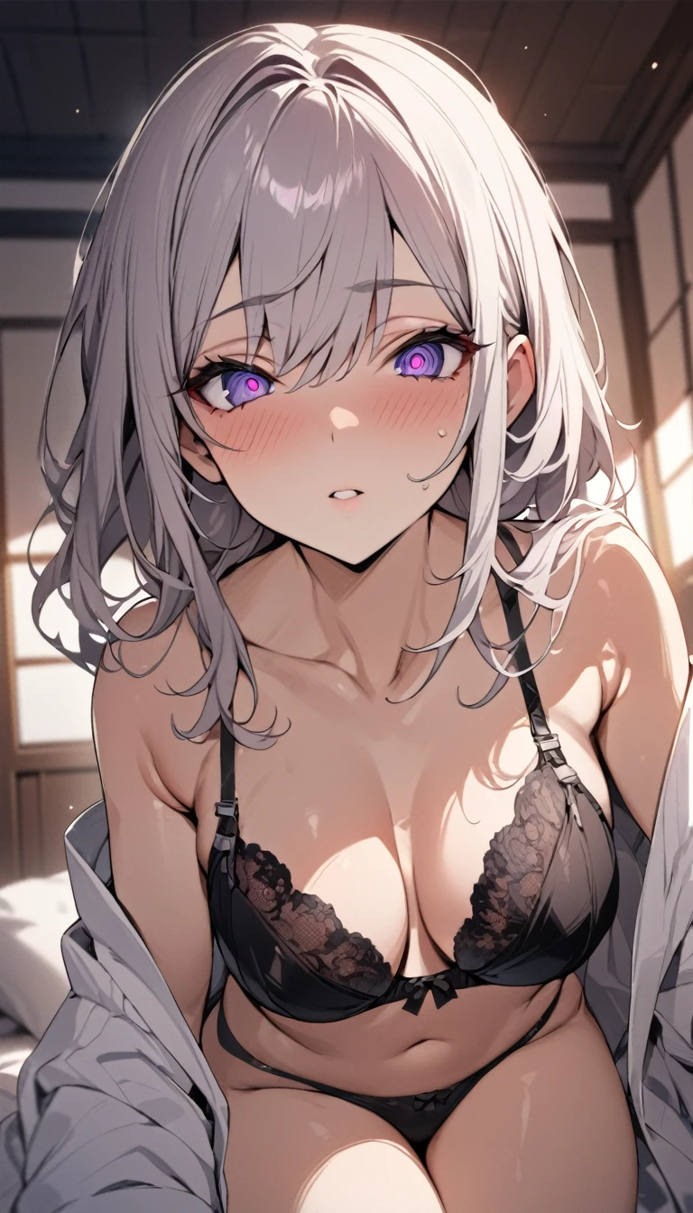 (((masterpiece, high resolution))), beautiful woman, Japan Beauty, 20 years old, bra, panty, beautiful woman, looking at me, (((high resolution face, high resolution eyes))), hentai
