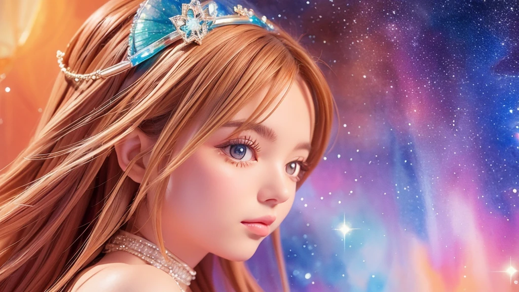 Portraiture (Strass) In space, Colors of the universe, Magnificent watercolor style, (Look to the side:1.1), Furry, (alone:1.1),
