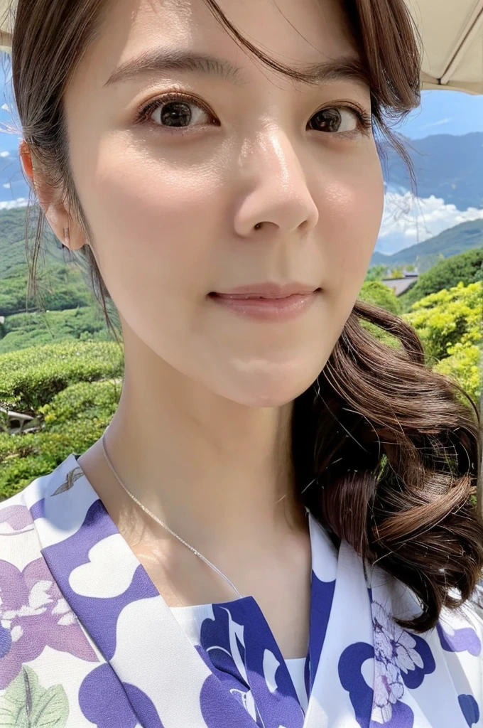((Highest quality)), ((masterpiece)), (detailed),Perfect Face,Japanese,landscape,Mature Woman,Upper Body