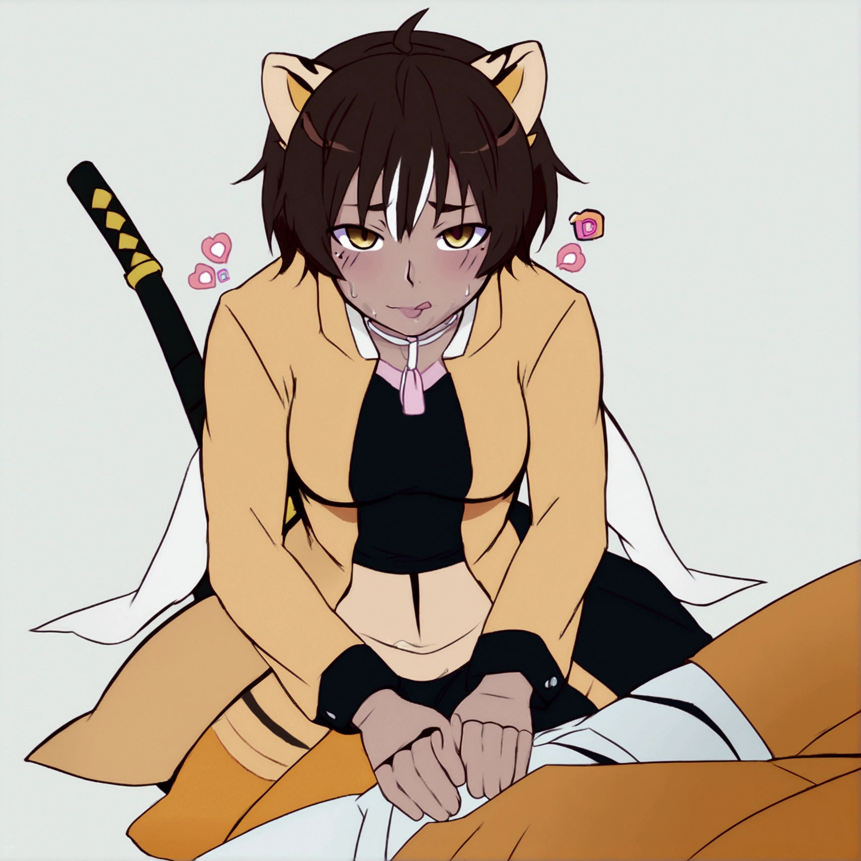Man with a Katana and a pet tiger