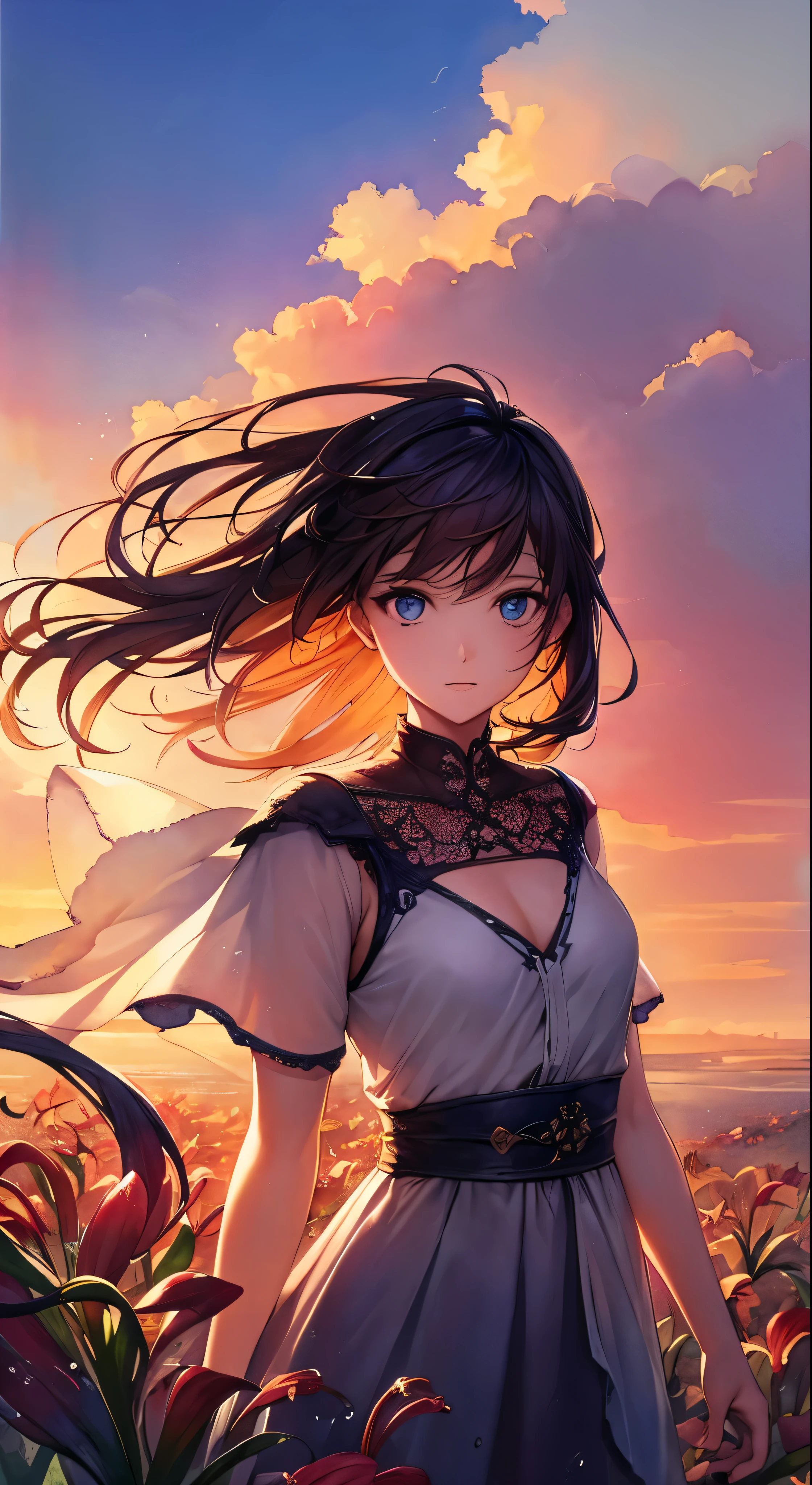 wtrcolor style, digital art of (lilies), official art, blown by the wind, masterpiece, beautiful, ((watercolor)), paint splatter, intricate details. Great detail, [dripping:0.5], trending on Artstation, Rachel Walker