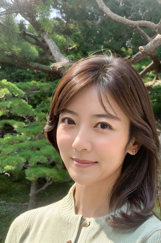 ((Highest quality)), ((masterpiece)), (detailed),Perfect Face,Japanese,landscape,Mature Woman,Upper Body