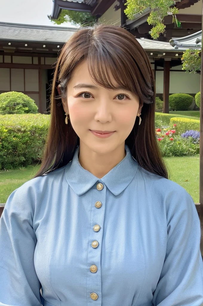 ((Highest quality)), ((masterpiece)), (detailed),Perfect Face,Japanese,landscape,Mature Woman,Upper Body