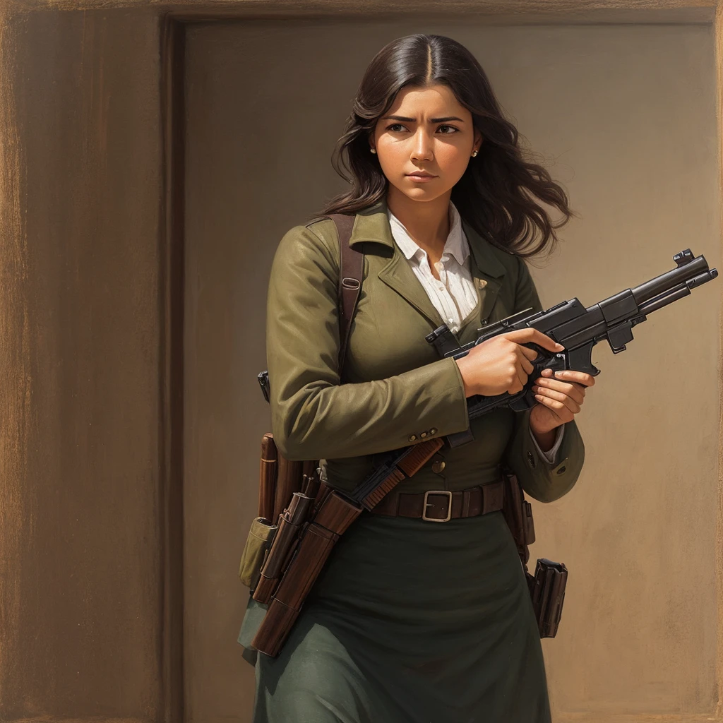 woman holding a gun