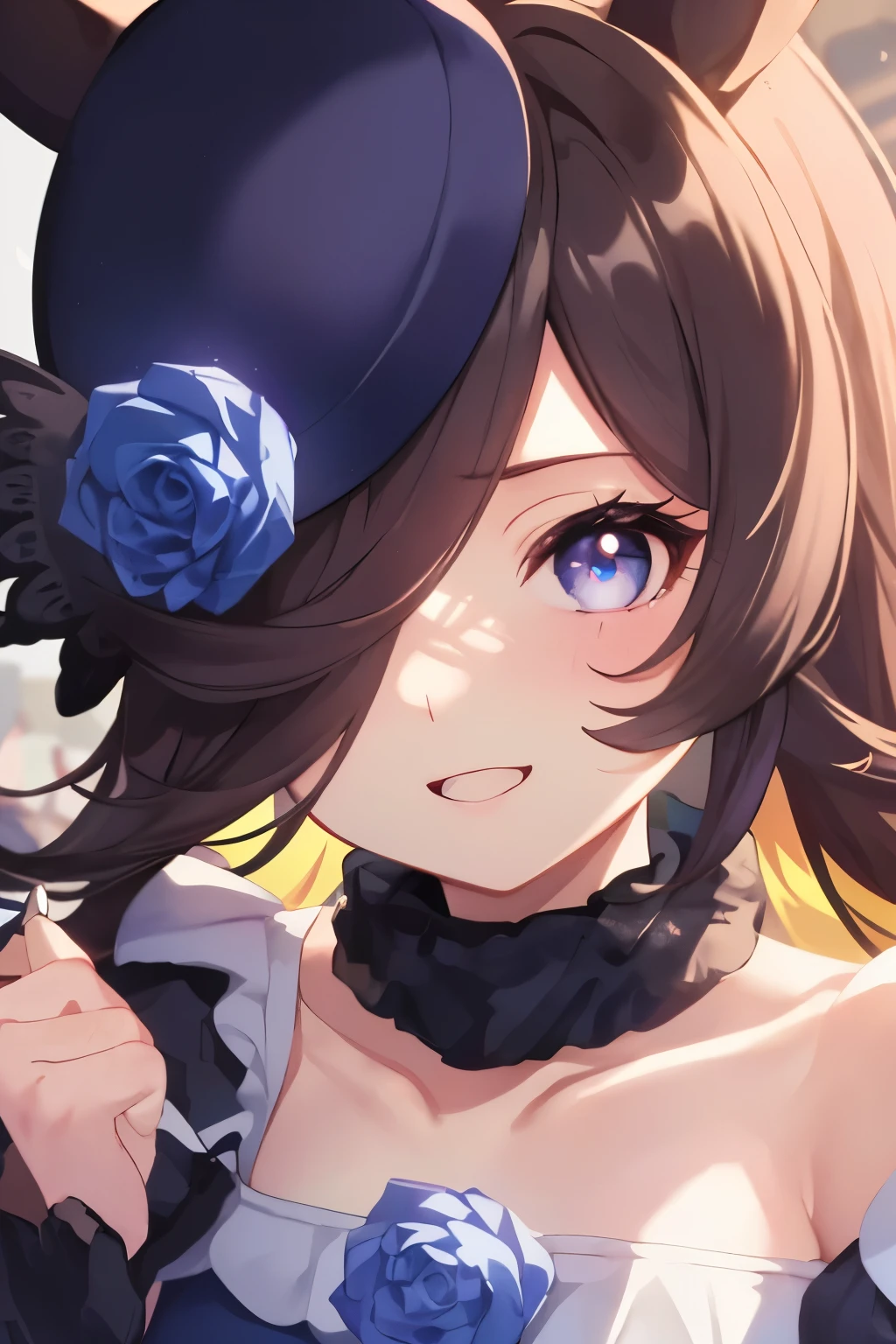 (Tabletop.Highest quality).(Dynamic Angle). (CG paintings with attention to detail),(Perfect image)、Comic Strip.shape.1 girl.Detailed face、Perfect Face.Delicate face、A cute and delicate girl in a gothic maid outfit、Rough skin、Black Hair.length、(Umamimi Girl)Umamimi Girl、((Beautiful Blue Eyes)).繊細でBeautiful Eyes、Beautiful Eyes、Reflected Eyes、smile.(Looking at the audience:1.3).(Face is a little red:0.8)、8k wallpaper、Cowboy Shot、reflected light、Most detailed、Complex、Rough skin、Fine skin、(Super Resolution)、((Cute girl in gothic maid outfit))
