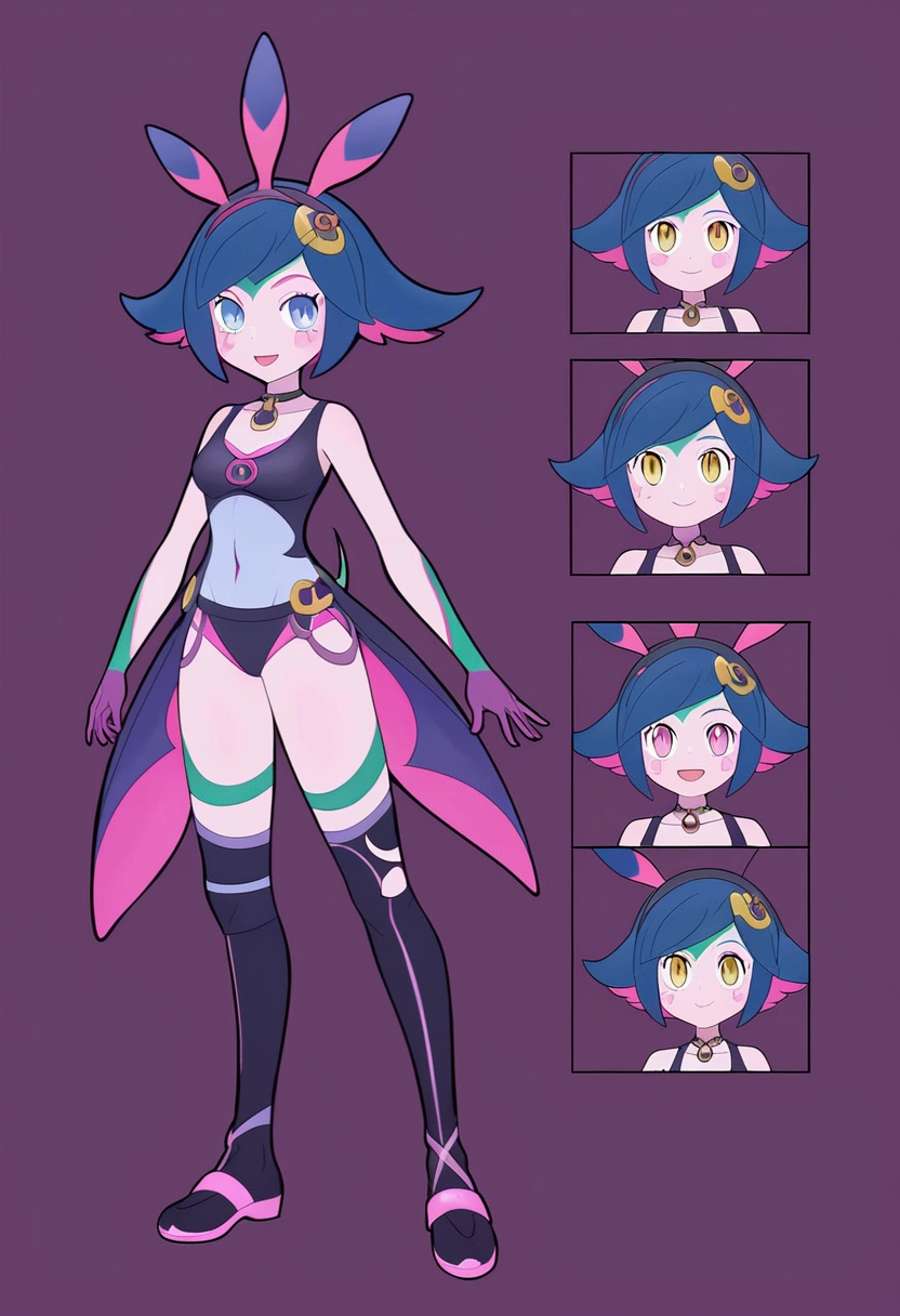 anime character design de una neeko con una mochila y una pelota, Pokémon Trainer outfit, Pokémon Trainer, pokemon anime style, Official character art, pokemon art style, ( ( character concept art ) ), anime character design, anime character art, mejor anime character design, female protagonist 👀 :8, Anime Characters Cheat Sheet, anime character art detallado, bonito anime character design pechos gigantes