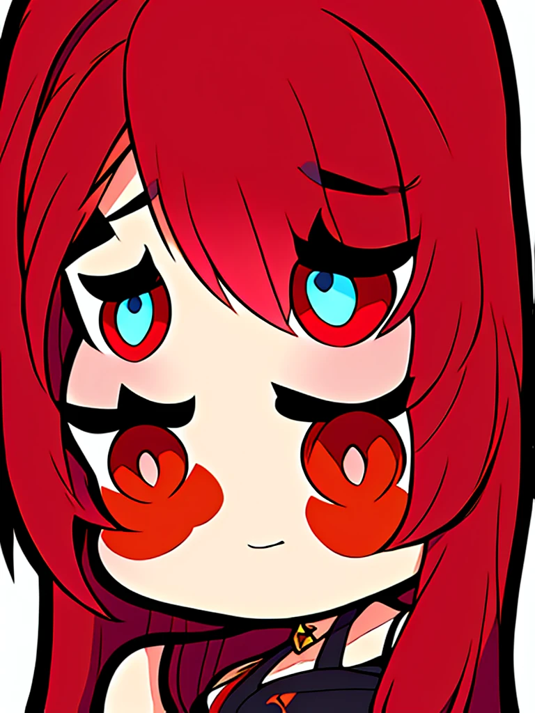 {{{anime style}}}, (((high quality, masterpiece))), chibi style, emote twitch a girl, solo, ((( long ruby red hair))), (((eyes red and gold))), with 6 different types.