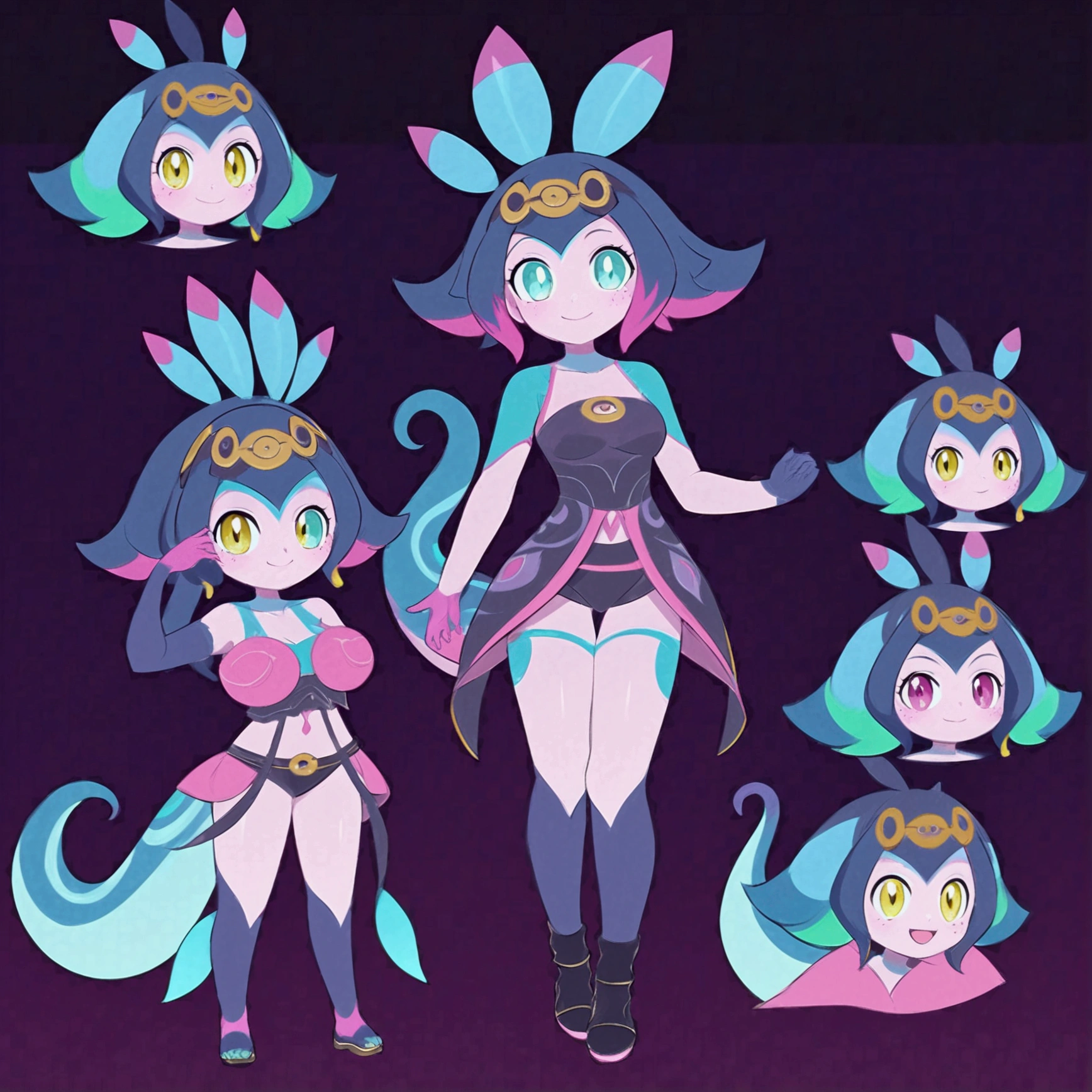 anime character design de una neeko con una mochila y una pelota, Pokémon Trainer outfit, Pokémon Trainer, pokemon anime style, Official character art, pokemon art style, ( ( character concept art ) ), anime character design, anime character art, mejor anime character design, female protagonist 👀 :8, Anime Characters Cheat Sheet, anime character art detallado, bonito anime character design pechos gigantes 