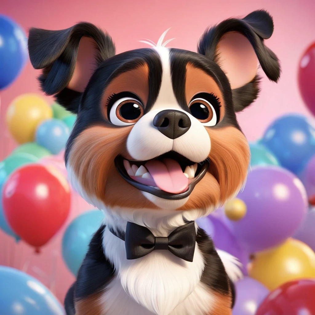 2 Adorable small black Shih Tzu puppies playing Disney background 3d cartoon 3d render disney pixar styleundefined, undefined, undefined, undefined, undefined, undefined, undefined, undefined,