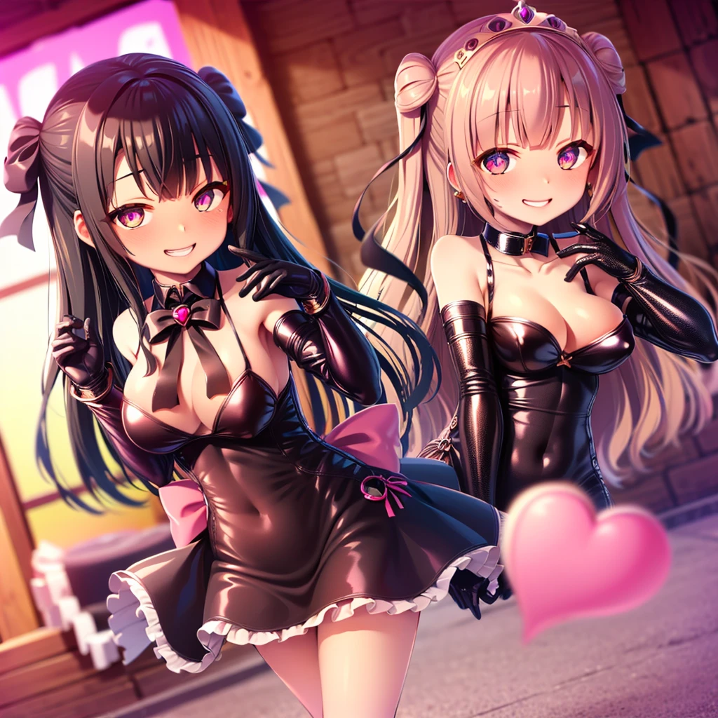 ((Highest quality)), ((masterpiece)), (detailed), (Character Focus、breast focus,whole body), Anime 2D Rendering, Realistic young anime woman, Five Fingers, Perfect Face, Beautiful details, 1 girl, alienation, tattoo, double, High Leg Raise, corruption, heart-shaped pupils, heart, Symbol-shaped pupil, red面, Open your mouth, pubic tattoo, Focus Only, collar, Coed Nipples, smile,jewelry, Magical girl, Dark Man, Earrings， eternal, Long Hair, Large Breasts, comfortable_thigh, Black knee-high stockings, 国家反corruption局,((Highest quality)), ((masterpiece)), (detailed), (Character Focus、breast focus,whole body), Realistic young anime woman, Five Fingers, Perfect Face, Beautiful details, Beautiful body, Beautiful breasts, Beautiful thigh, (Large Breasts)、(Long Hair)、((Grin))、She turned her face and body towards the audience.，美丽的脸庞和迷人的smile，eternal、(masterpiece, Highest quality:1.2),  National Anti-Corruption Bureau, Wrong smile, Long Hair, Bunny ears, Bunny girl, Long Hair, Glowing eye, Transparent black leather jacket，Short mini dress，(Ilyasviel of Einzbern),red_eye,Pink Hair,(French Braid)，Bronze Skin，Aheiyan