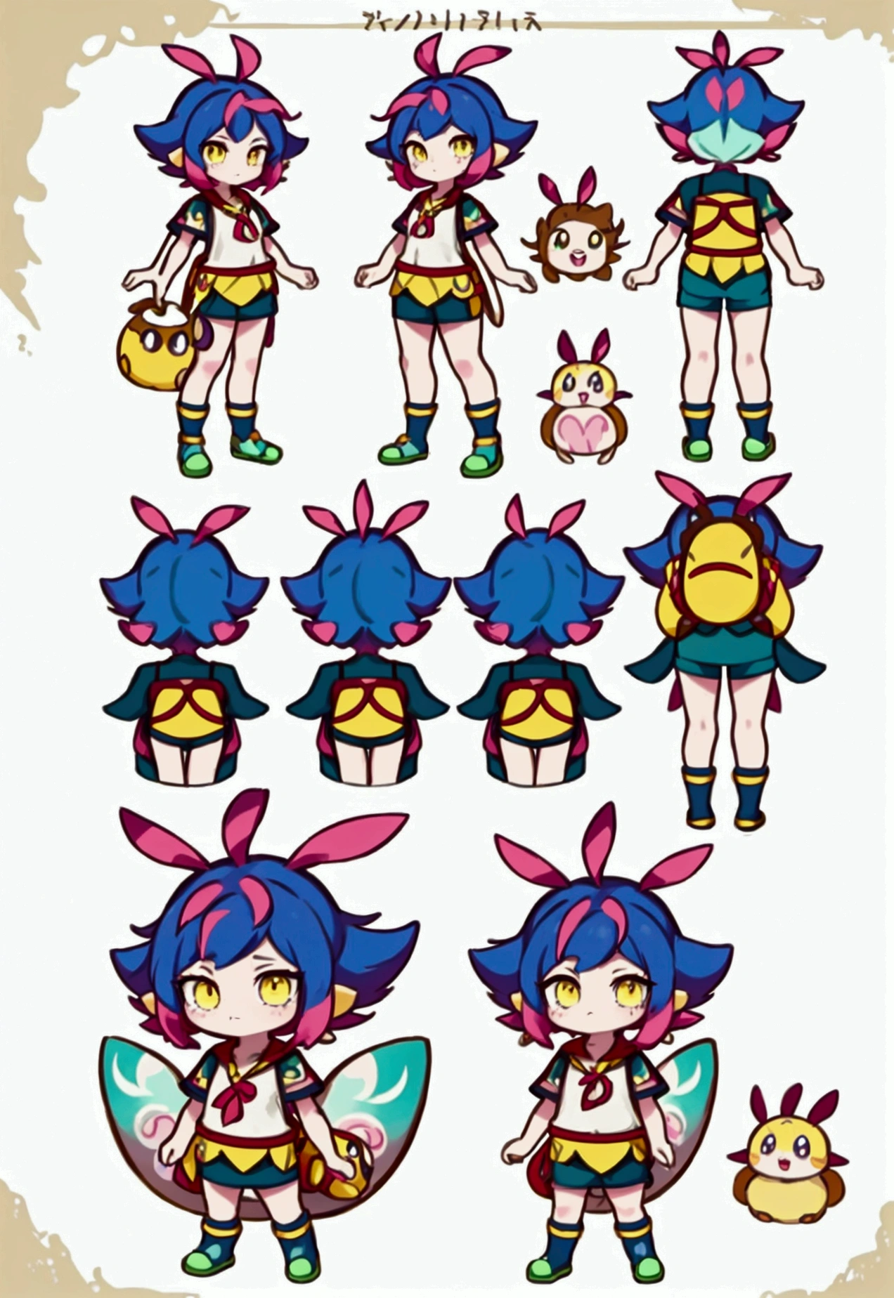 anime character design de una neeko con una mochila y una pelota, Pokémon Trainer outfit, Pokémon Trainer, pokemon anime style, Official character art, pokemon art style, ( ( character concept art ) ), anime character design, anime character art, mejor anime character design, female protagonist 👀 :8, Anime Characters Cheat Sheet, anime character art detallado, bonito anime character design pechos gigantes 