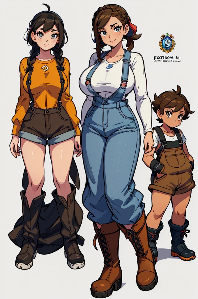 ((1 woman with brown hair,((medium breasts, bare breasts, erect breasts)),((brown pants, no blouse, bracelet, with boots, belt with a glue)),((brown eyes, happy face)), ((standing with legs wide open in the shape of an m, facing the viewer)), in a haunted forest, at night)),