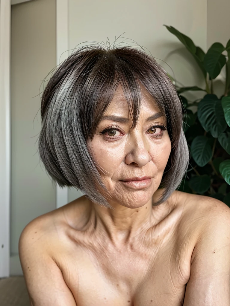 Mature old woman aged 55 who looks like Tsuyu gyaru style