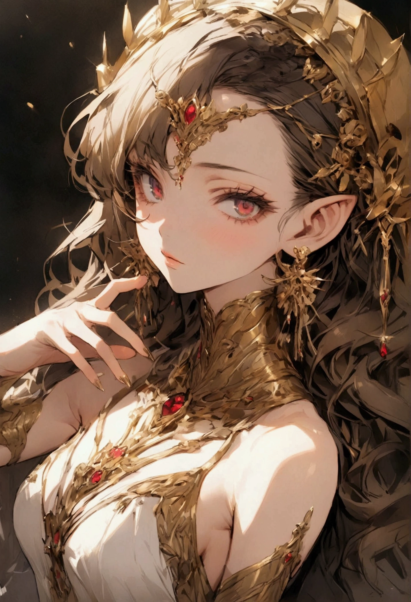 fur, soft and slightly shiny delicate face with high cheekbones Half-closed lips Expressive eyes possible Big eyelashes, hair, long and wavy with a golden touch, slim figure with waist and inner panties, Roses of Upright Posture Figure