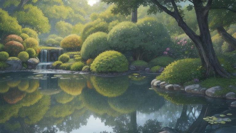 flower園,flower畑,Money, Surreal illustration , Otherworldly, ,Highly detailed and magical lighting, Intricate forest details, Surrounding vegetation and river, Solarpunk ,landscape, , Beautiful foliage with beautiful lighting and realistic proportions, Like a movie background, 8k, Highest quality, masterpiece, 空のcloudと星.baptism,Baptism,Garden of Eden,Colorful,夢のようなlandscape, cloud, light piercing through the cloud, Reflection on the surface of the water, Gentle waterfall,flower々, flower ,Quiet atmosphere, Richness in details, Surreal beauty, Magical Aura, ファンタジーlandscape, High quality digital art, Vibrant colors, Fantastic lighting, Enchanting atmosphere, Artistic Expression, Otherworldly feeling, Beautiful brushwork, Magnificent View, Peaceful tranquility, Immersive Experience, Breathtaking views, Picturesque views, Mysterious charm, Mysterious atmosphere, Nuances, A magical dream. There are no people, Nobody is here
