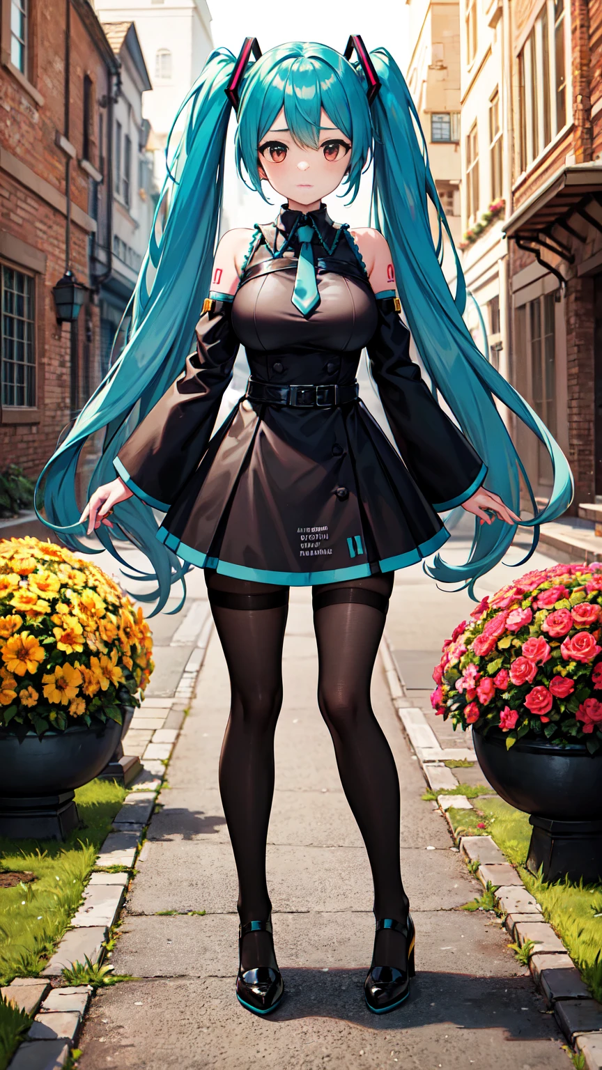 15old girl, ((I have a lot of balloons)) , real photos, (((full body))), (look back at me), Long twin-tailed silver hair, (Light Blue Leather Dress), cyber punk , ((sunlight))、butt、anime cute girl、Theme park background、ideal style、detailed face、Low - Angle、dynamic pose、Uplifting