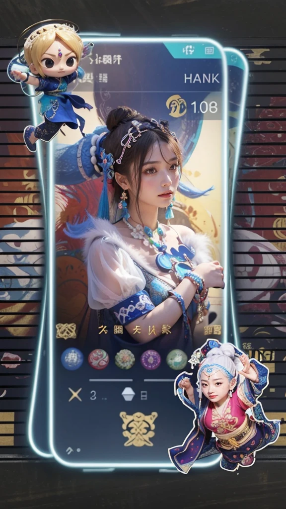 An ancient Chinese beauty,Perfect face,dance,The ornate costumes are embroidered with intricate embroidery,A long colored streamer is tied around the arm,flowy,Open navel,cropped shoulders,Bare neck,Yingluo,Leaky legs,White coiled hair bun hairpin hairband,The armband is tied with a streamer,Bracelet,Anklets,A metal chain tassel is tied around the waist,Mogao Cave Art,Inspiration for the Dunhuang flying mural,water ink,CGstation is popular --v 6