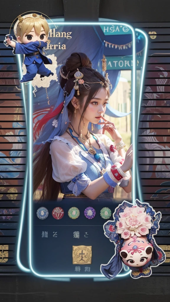 An ancient Chinese beauty,Perfect face,dance,The ornate costumes are embroidered with intricate embroidery,A long colored streamer is tied around the arm,flowy,Open navel,cropped shoulders,Bare neck,Yingluo,Leaky legs,White coiled hair bun hairpin hairband,The armband is tied with a streamer,Bracelet,Anklets,A metal chain tassel is tied around the waist,Mogao Cave Art,Inspiration for the Dunhuang flying mural,water ink,CGstation is popular --v 6