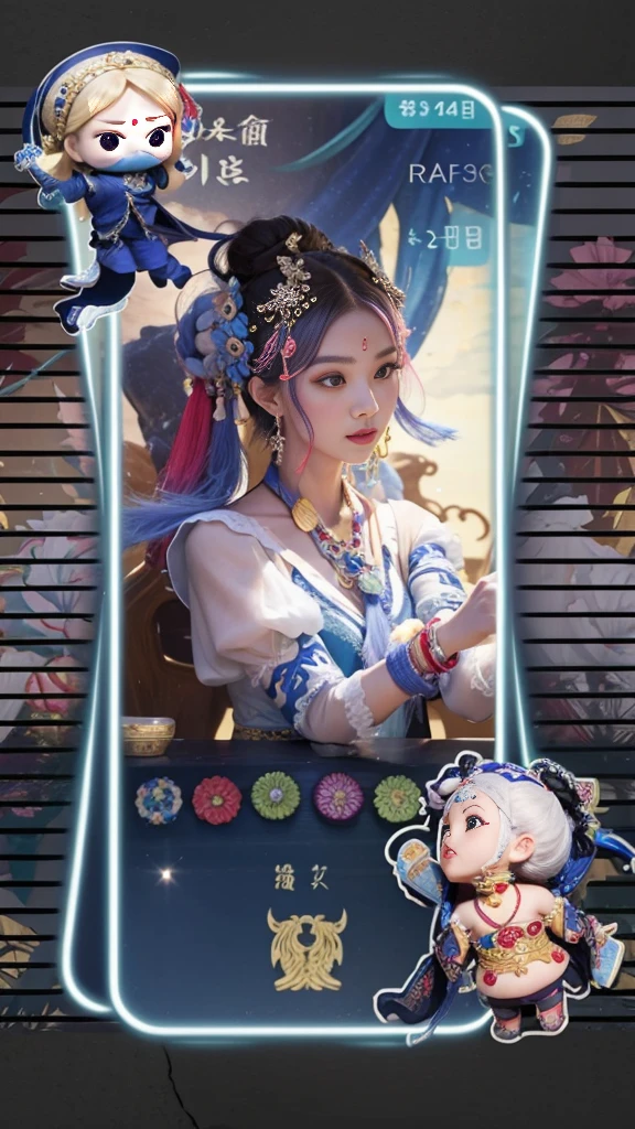 An ancient Chinese beauty,Perfect face,dance,The ornate costumes are embroidered with intricate embroidery,A long colored streamer is tied around the arm,flowy,Open navel,cropped shoulders,Bare neck,Yingluo,Leaky legs,White coiled hair bun hairpin hairband,The armband is tied with a streamer,Bracelet,Anklets,A metal chain tassel is tied around the waist,Mogao Cave Art,Inspiration for the Dunhuang flying mural,water ink,CGstation is popular --v 6
