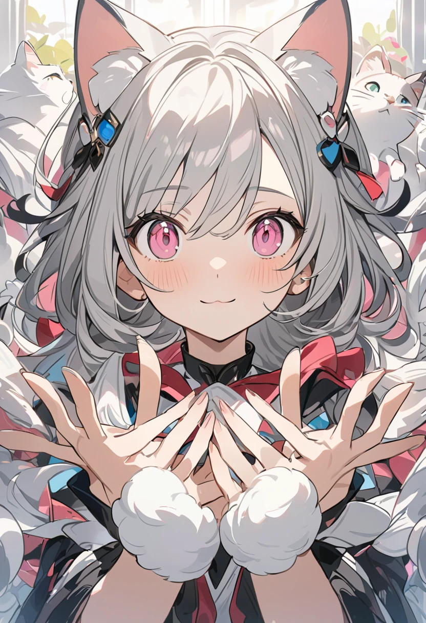 best qualtiy、1girl in、Baby face、A smile、a cool、kawaii eyes、Rabbit ears、Santa Clothes、Colossal tits、tongue、Mouth open、long tongue、