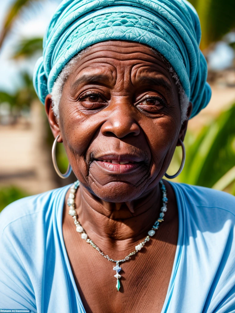 Mature old woman aged 35 who looks like Frozen rapper style in the West Indies