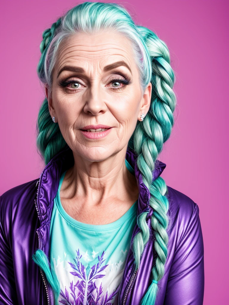 Mature woman aged 35 who looks like Frozen rapper style
