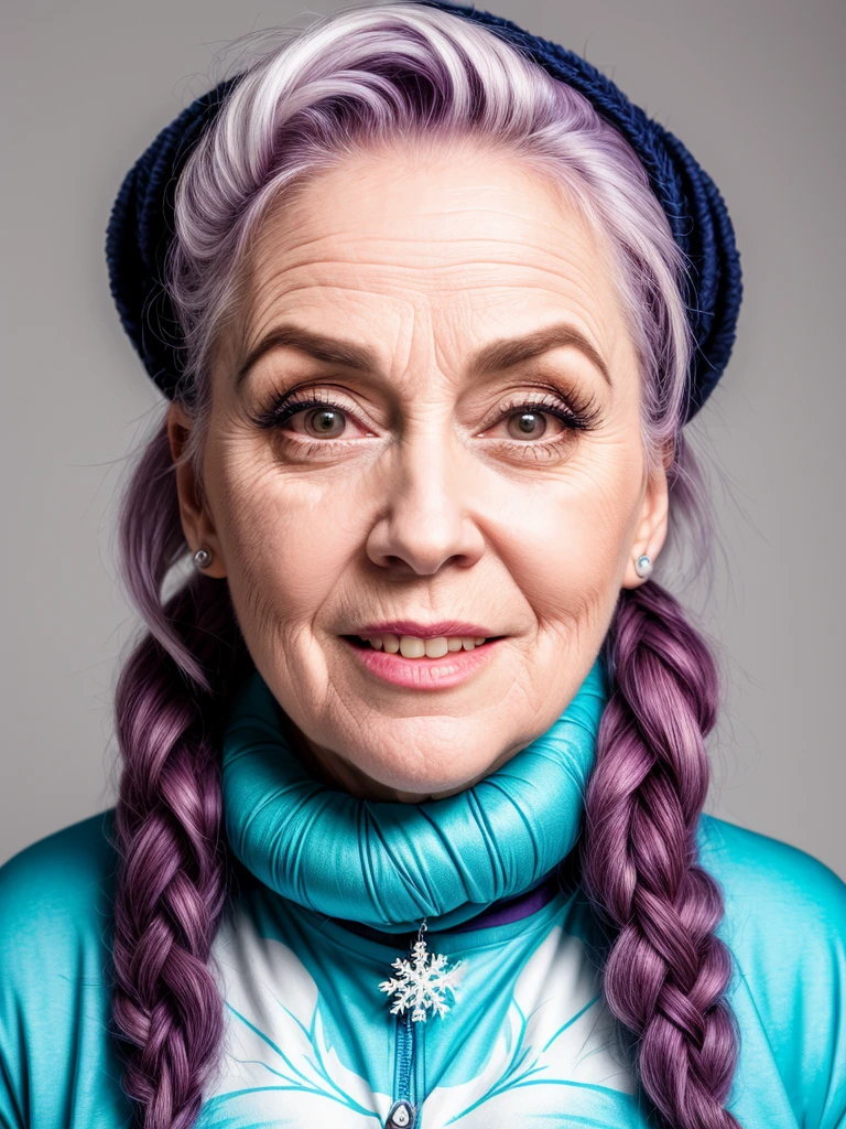 Mature woman aged 35 who looks like Frozen rapper style 