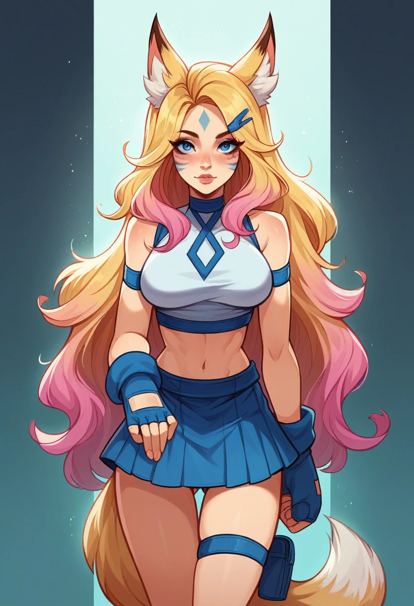 melhor qualiGIVESde,work of art,8K wallpaper,absurderes, high resolution, ultra detaild, (1 jovem linGIVES, standing alone:1.1),realisitic,K/GIVES (League of Legends), standing alone, animal ears,mitts, fox ears, hair ornament, long hair, hair blonde,blue colored eyes, whisKer marKings, fingerless mitts, pinK hair,multicolored hair,official alternate costume, Asymmetrical clothing, maKeup, facial marK, hair clip, medium breasts, athletic body, Fine body, sKirt, thigh strap, lips, gradient hair, fox tail, single glove,fox tail, (raposa de nove cauGIVESs (mythological creature):1.3),Uma terra de conto de faGIVESs onde criaturas mágicas vivem e prosperam,QUEBRAR nude massive   massive nipples nipples out thicc very hairy pussy nude  

