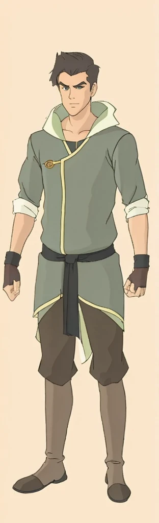 Earth bender outfit, neat hair, earthbending