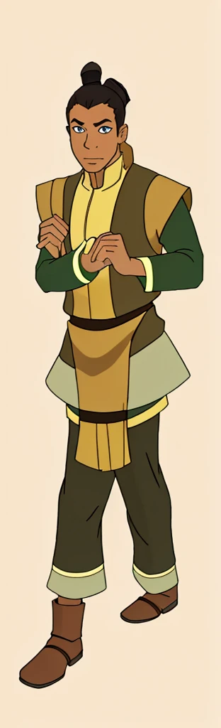 Earth bender outfit, neat hair, earthbending