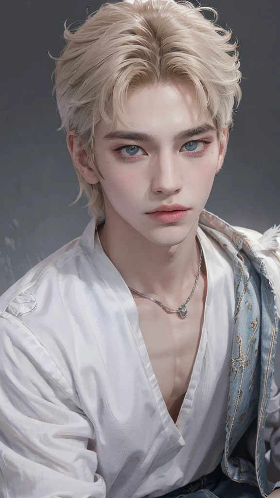 ((Couple)),official art, unity 8k wallpaper, ultra detailed, aesthetic, masterpiece, best quality, photorealistic,((fantasy)),((white studio background)),((man&girl)),((sensual eyes)),((detailed eyes)),((detailed face)),((detailed body)),((badboy face)),((badboy)),((handsome)),((modeling poses)),((model)),((juicy lips)),((casual outfit)),((short hairstyle)),((perfect v shape head)),((taking couple picture)),((posing like model)),((modeling poses))