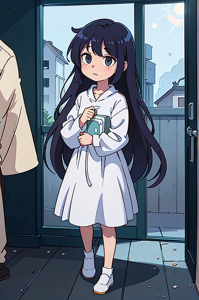 Make an anime style background but no people can be in the background or in the image the background must be inside a modest but cozy house the background must also be made very simple and there must be a window on the right side letting out rays of light a a little more detailed