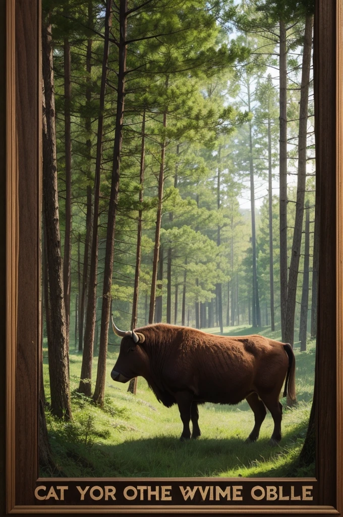 Create an ox catch poster in the woods