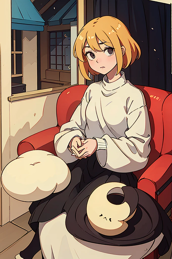 Make an anime style background but you cannot have any people or human parts in the background or in the image, the background should be in the interior of a modest but cozy house, the background must also be made very simple and must have a window on the right part