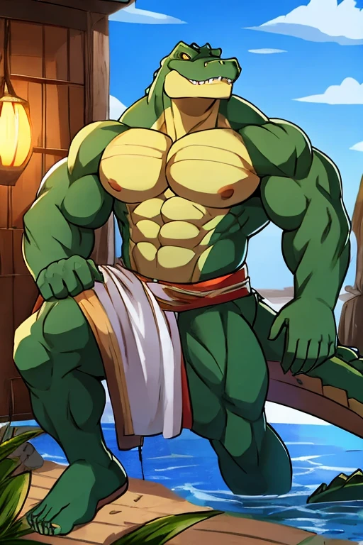 Crocodile, muscular, Fisherman 